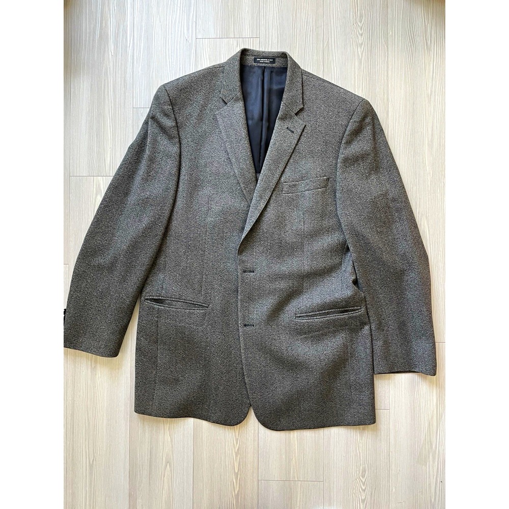John Varvatos Men's Gray Tweed Wool Blazer Sz 44R Tailored 2-Button Double Vent